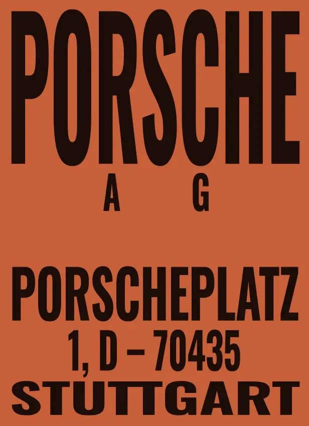 Porsche vintage poster typography, retro, technical, warm