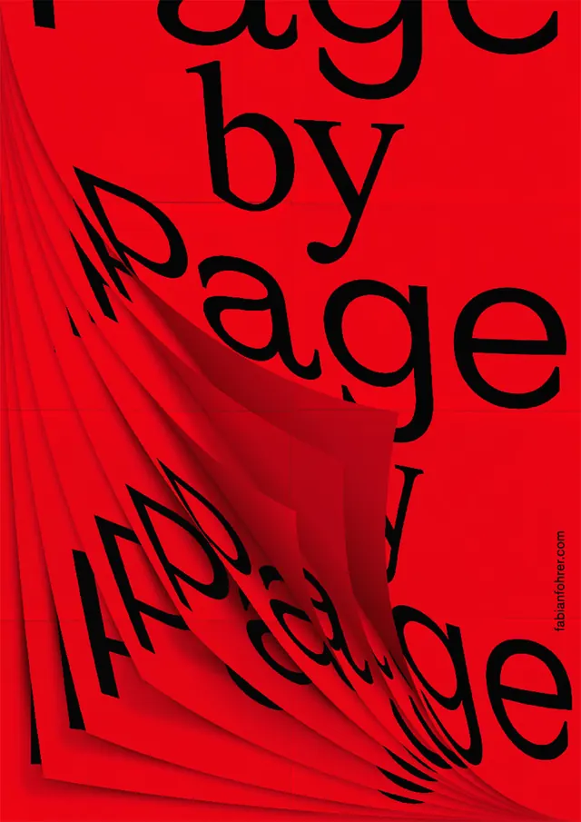 Bold Red Poster with Layered Typography and Motion Effect, bold, technical, vibrant