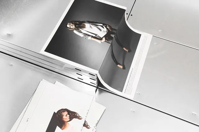 Editorial fashion photography with angled overhead composition, editorial, photographic, monochrome