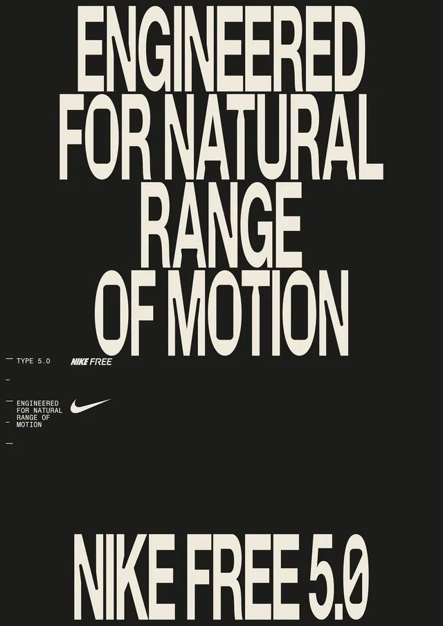 Nike Free Minimal Typographic Poster, minimal, monochrome, dark
