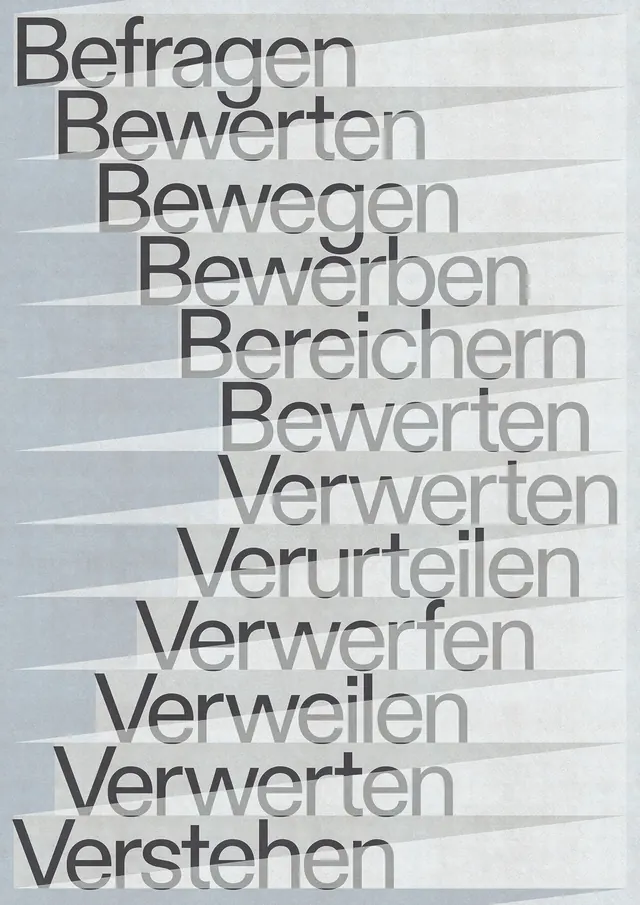 German motivational typography poster, minimal, editorial, light