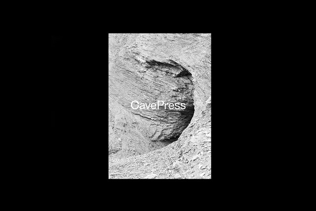 Cave Press Black and White Geological Cover, minimal, editorial, monochrome