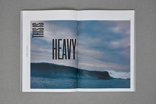 Editorial Spread with Bold Oversized Typography, editorial, bold, cool