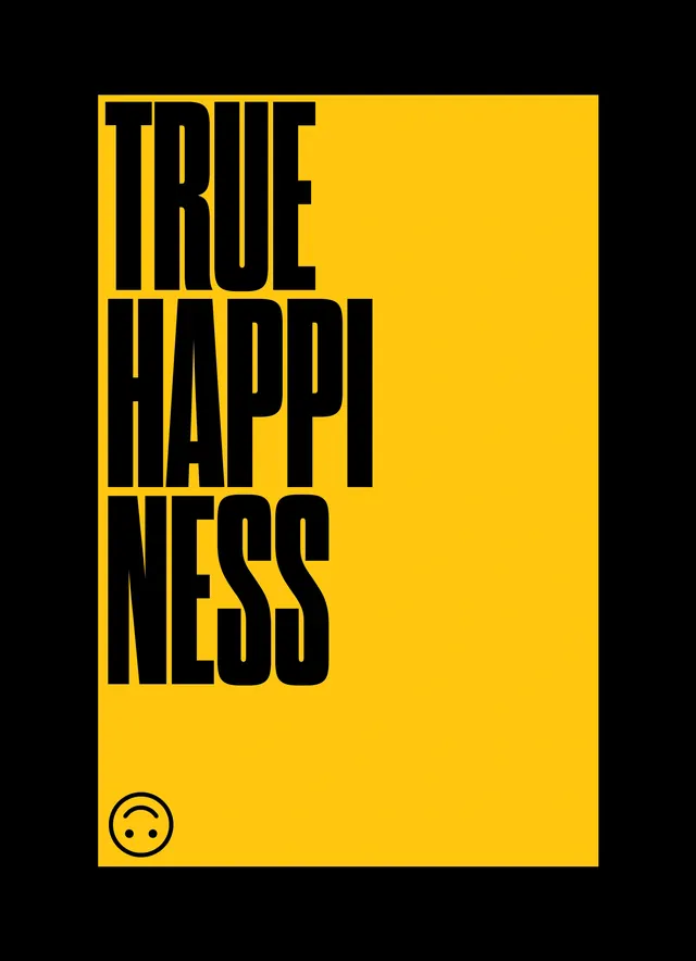 Bold yellow poster with black condensed sans-serif type, bold, geometric, vibrant