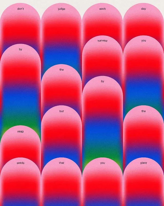 Gradient typographic poster, gradient-heavy, abstract, vibrant