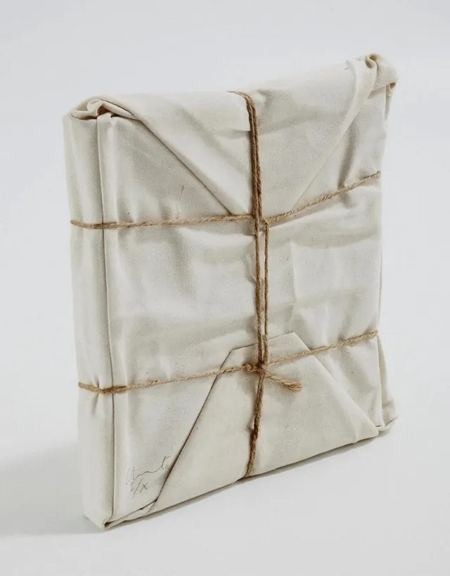 Christo Wrapped Book art documentation, photographic, minimal, monochrome