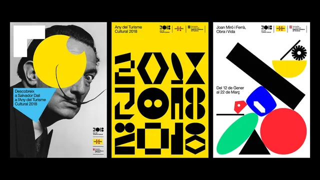 Any del Turisme Cultural 2018 poster trio, swiss, geometric, vibrant