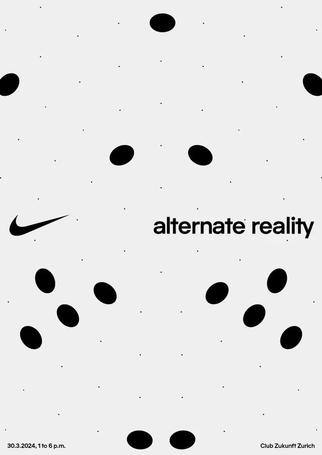 Alternate Reality poster design, minimal, monochrome, monochrome