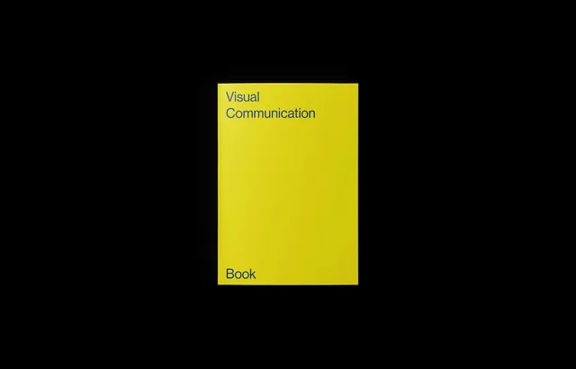 Yellow book cover with minimal text layout, minimal, flat, vibrant