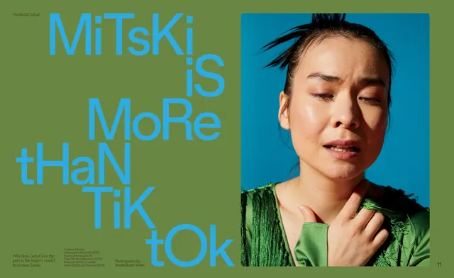 MiiTsKi magazine spread, editorial, corporate-clean, cool