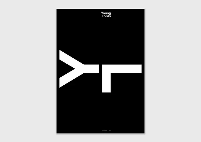 Young Lords bold geometric poster, minimal, geometric, monochrome