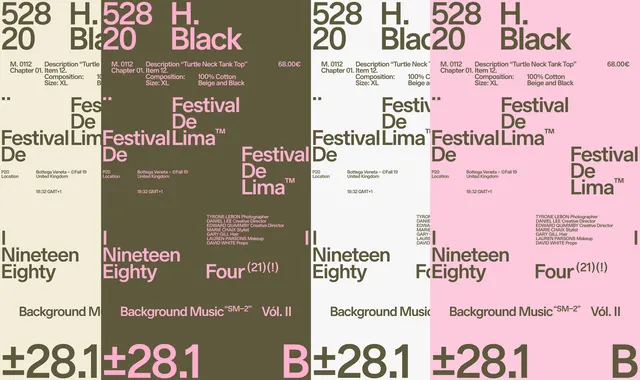 Festival de Lima promotional poster composition study, editorial, maximalist, muted