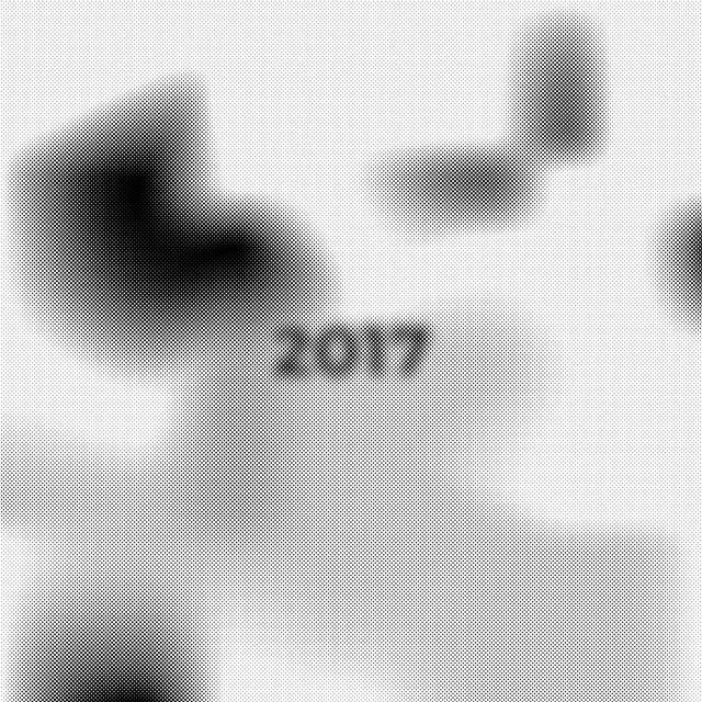Semibreve festival halftone poster, minimalist, technical, light