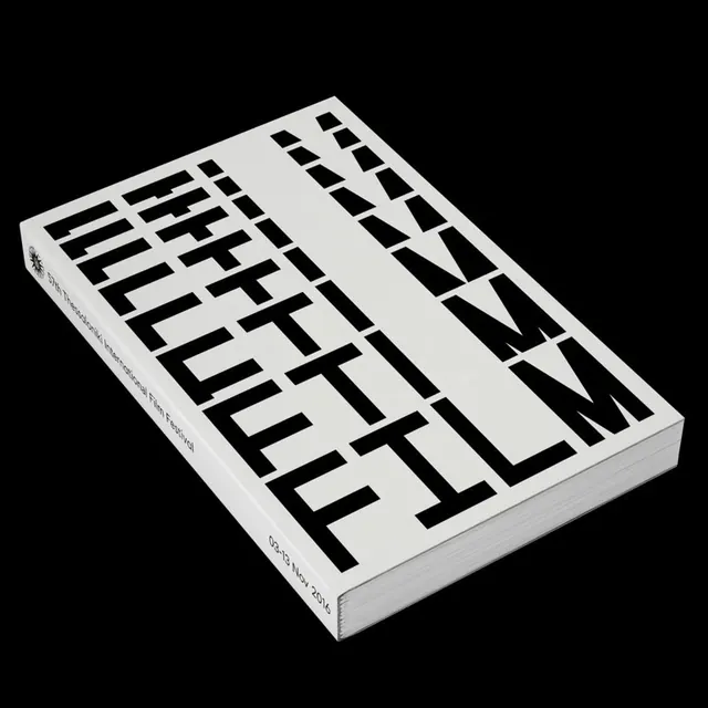 Geometric book cover with perspective typography, geometric, minimalist, dark