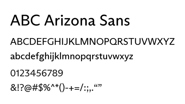 ABC Arizona Sans, friendly, warm