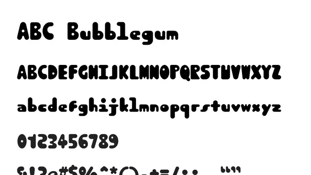 ABC Bubblegum, playful, friendly