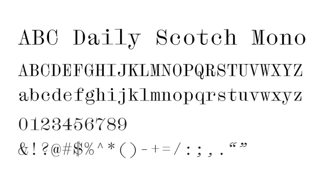 ABC Daily Scotch Mono, elegant, editorial