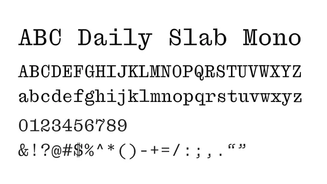 ABC Daily Slab Mono, modern, technical