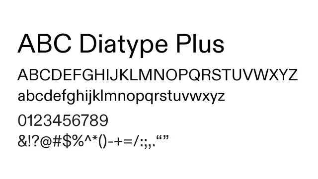 ABC Diatype Plus, modern, clean