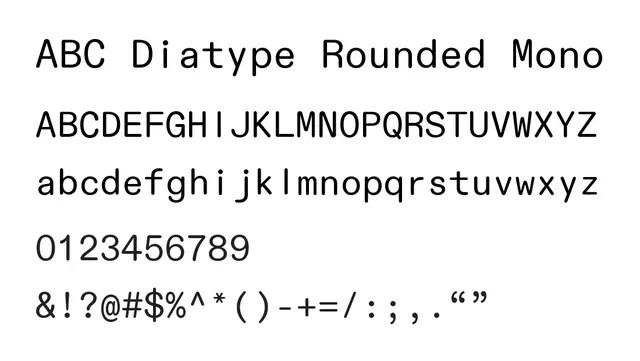 ABC Diatype Rounded Mono, modern, clean