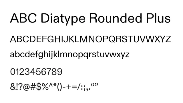 ABC Diatype Rounded Plus, modern, clean