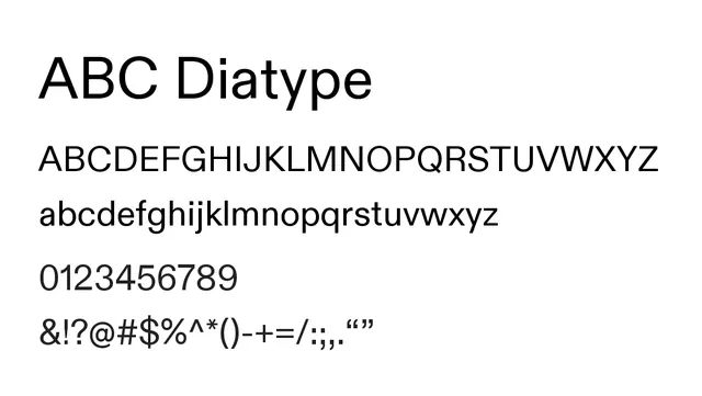 ABC Diatype, modern, clean