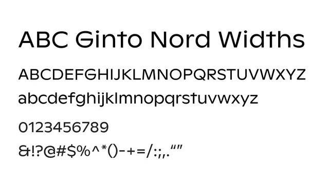 ABC Ginto Nord Widths, modern, clean
