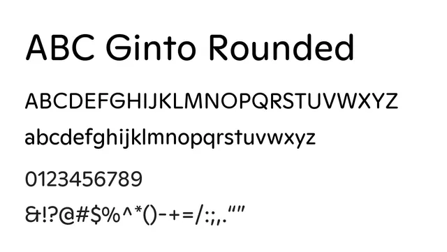 ABC Ginto Rounded, modern, clean