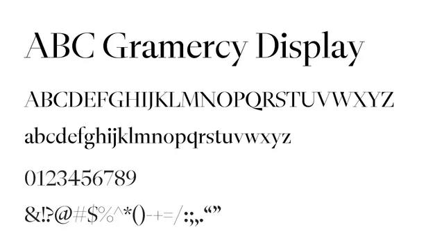 ABC Gramercy Display, elegant, classical