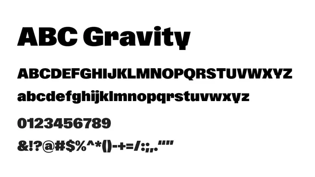 ABC Gravity, bold, modern