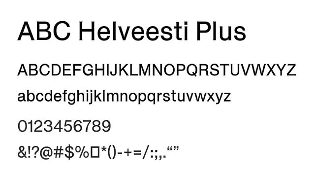 ABC Helveesti Plus, clean, minimal