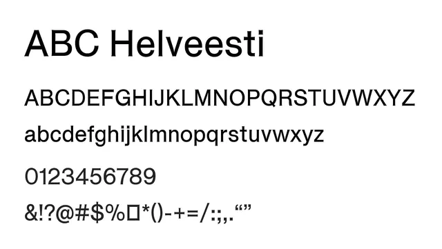 ABC Helveesti, clean, minimal