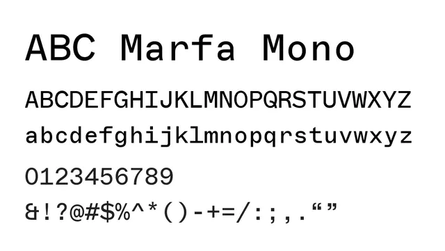 ABC Marfa Mono, technical, clean