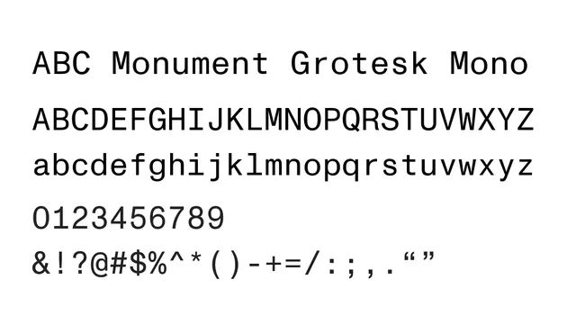 ABC Monument Grotesk Mono, modern, clean