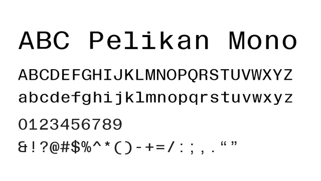 ABC Pelikan Mono, technical, clean