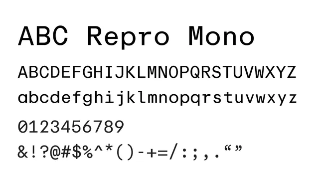 ABC Repro Mono, editorial, vintage-inspired