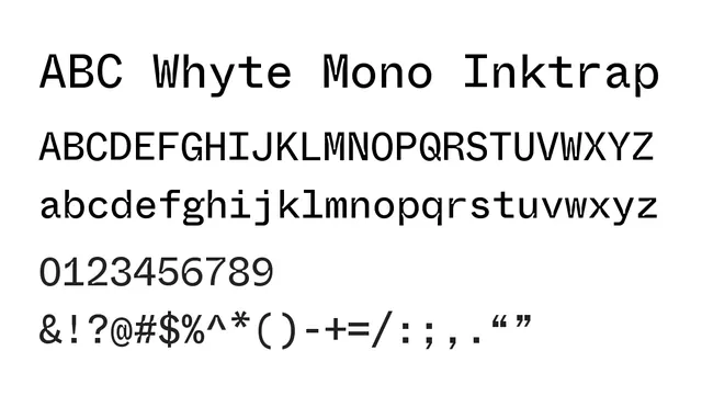 ABC Whyte Mono Inktrap, modern, technical