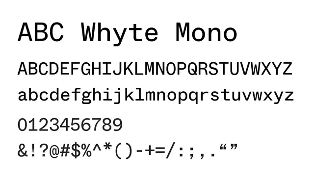 ABC Whyte Mono, modern, technical