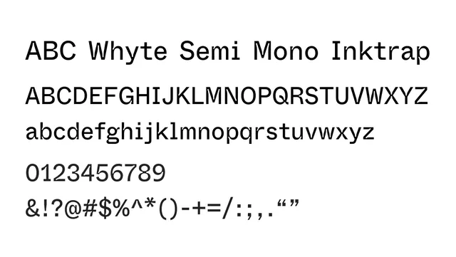 ABC Whyte Semi Mono Inktrap, modern, technical