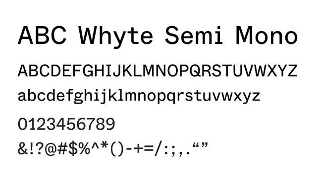 ABC Whyte Semi Mono, modern, technical