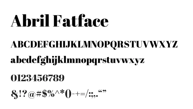 Abril Fatface, elegant, dramatic