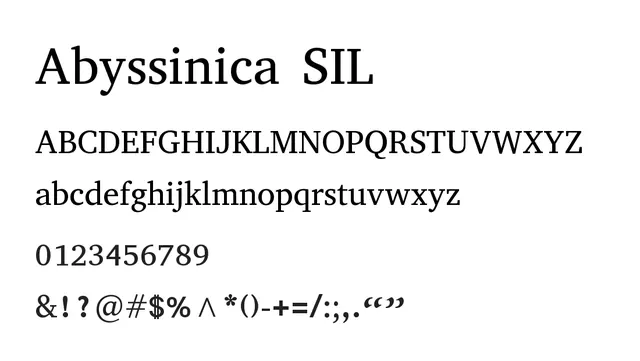 Abyssinica SIL, traditional, warm
