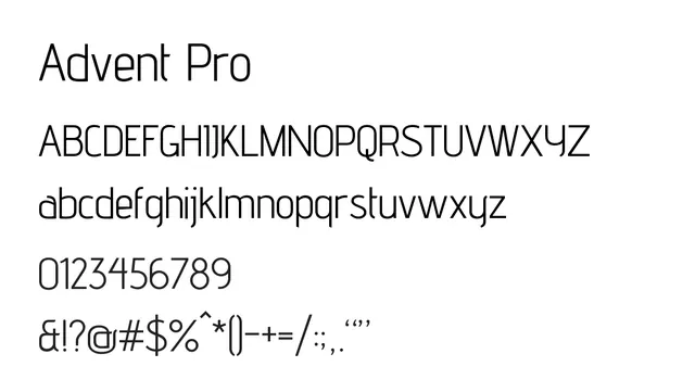 Advent Pro, modern, clean