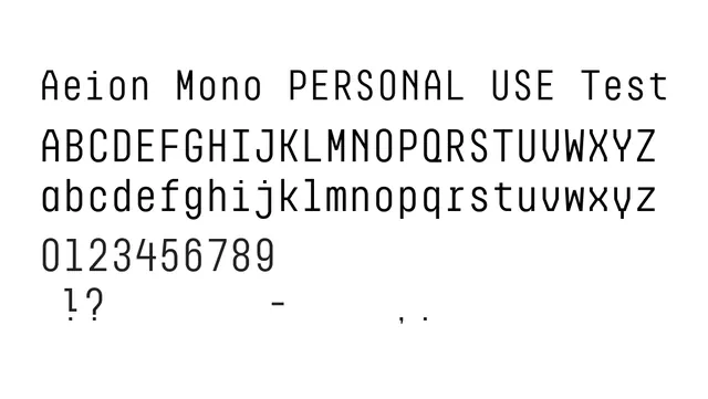 Aeion Mono PERSONAL USE Test, geometric, modern