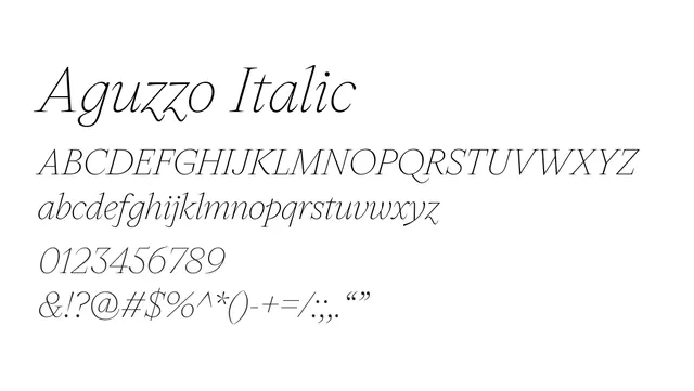 Aguzzo Italic, elegant, expressive