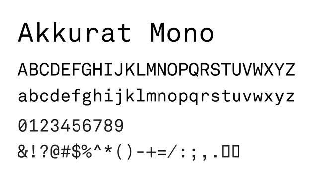 Akkurat Mono, clean, technical