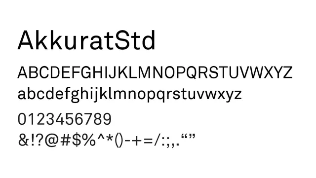 AkkuratStd, modern, clean