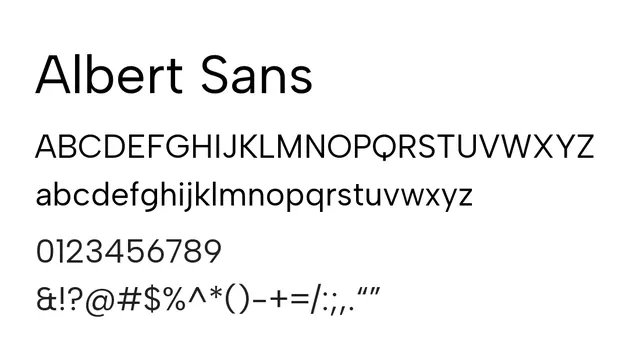 Albert Sans, modern, friendly