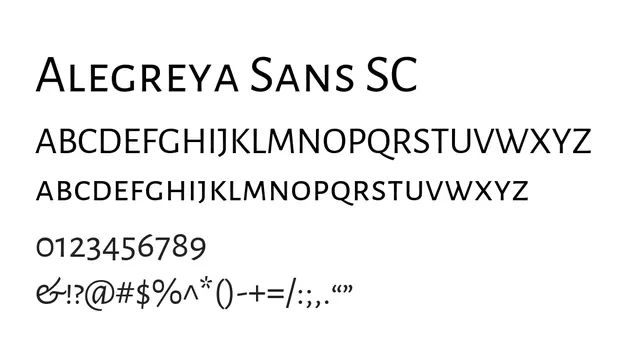 Alegreya Sans SC, elegant, friendly