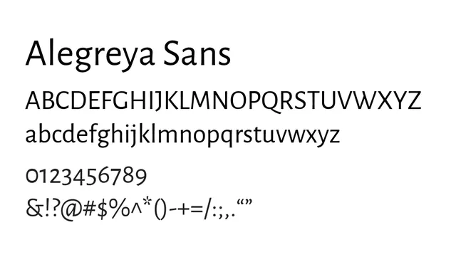 Alegreya Sans, elegant, friendly
